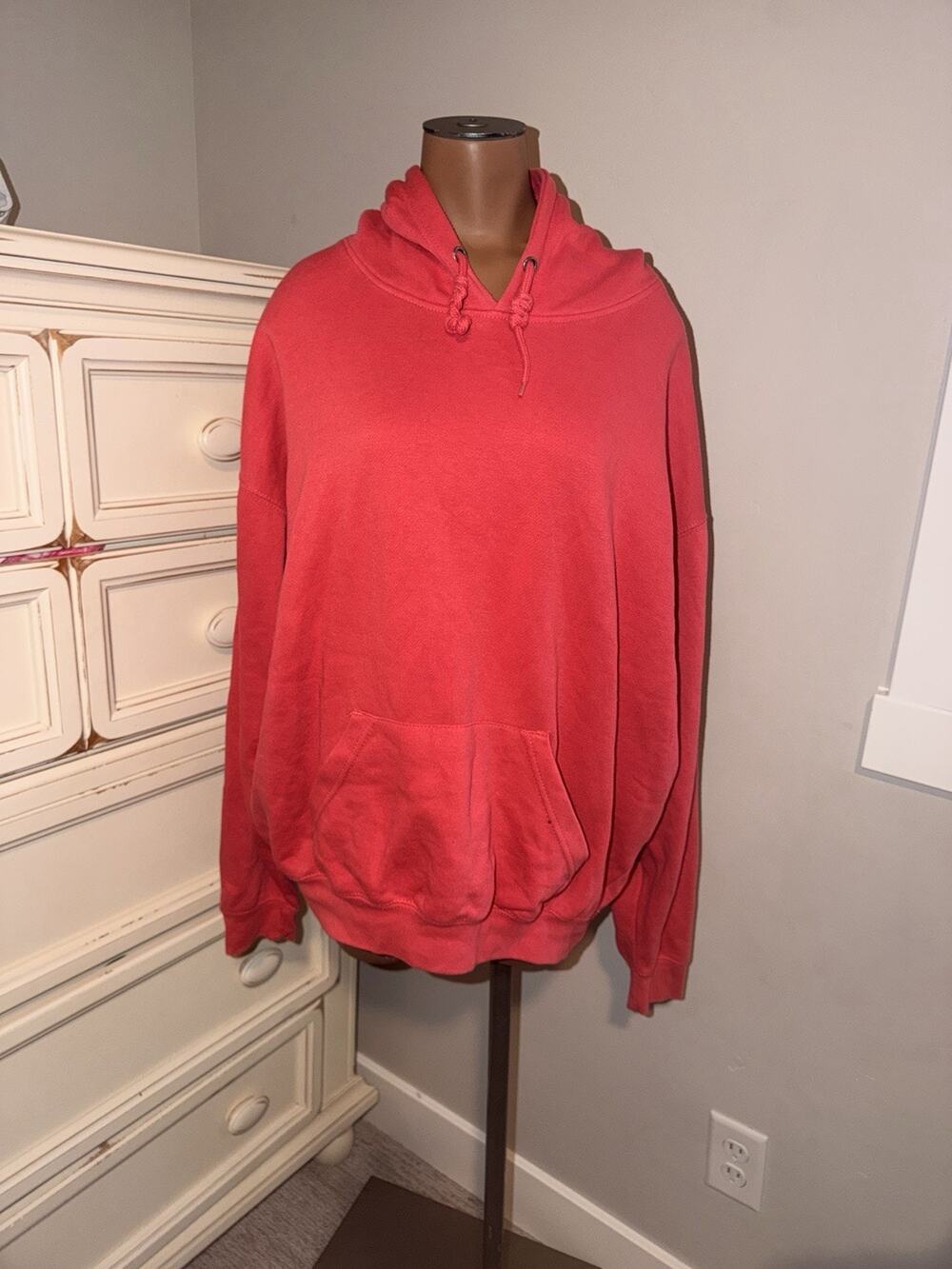 Oversized Red Salmon Sweatshirt Womenâs Size Large